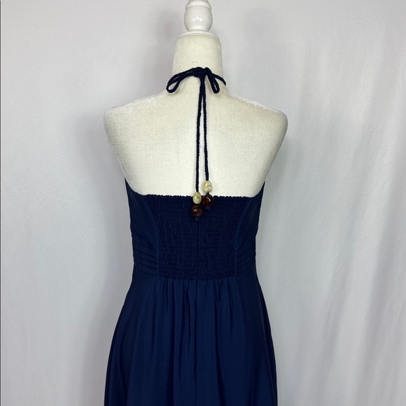 Eliza J Halter Maxi Dress Navy Blue Size 6‎ Elegant Formal Long Gown - Picture 10 of 14